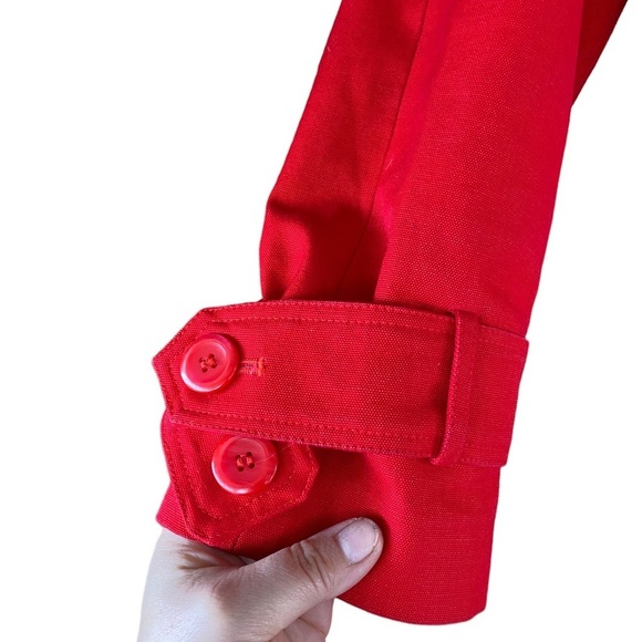 Red linen & cotton trench coat - Picture 2 of 4